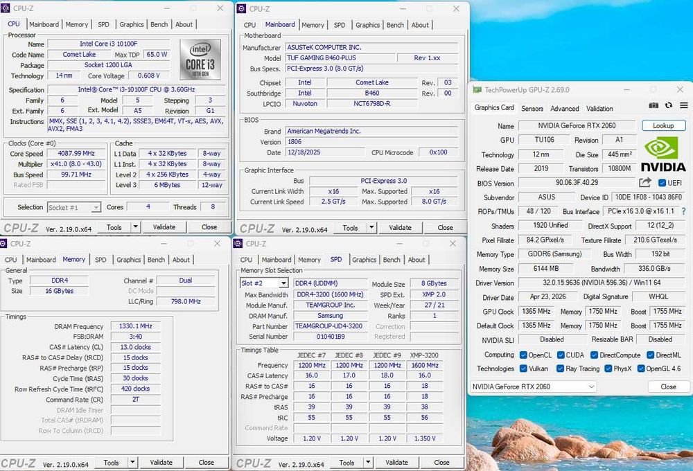 ASUS TUF Gaming PC (КАТО НОВ) - i3 Gen10, RTX 2060, 16GB RAM, 500GB SSD