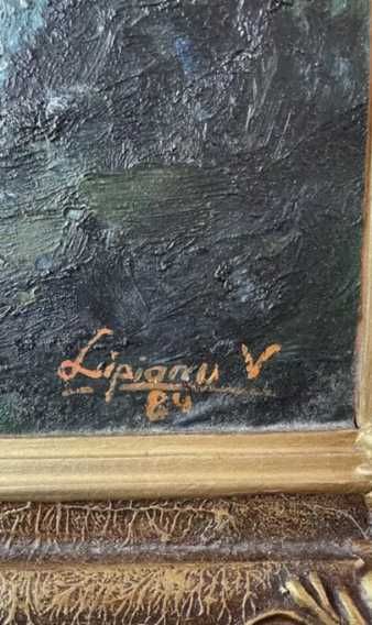 Tablou SemiNud Pictat pe Placaj Autor Lipianu V ‘84-Deosebit-Detalii