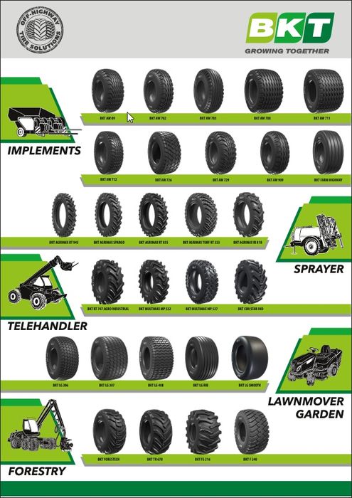 Махсустехника учун турли хилдаги шиналар