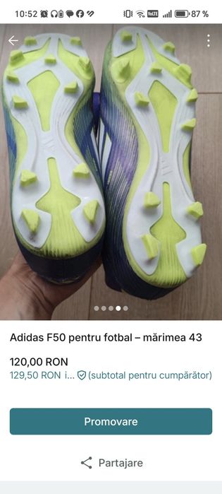 Adidas F50 mărimea 43