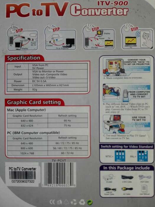 PC to TV Converter - ITV 900
