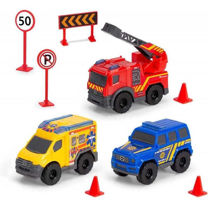 Гараж на два етажа с 3 коли Пожарна Полицейска кола Линейка Dickie