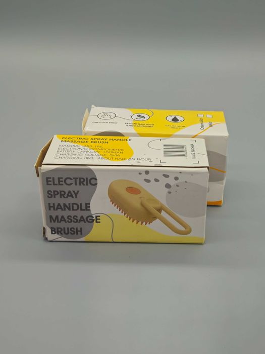 Електрическа масажираща четка със спрей за домашни любимци куче/котка
