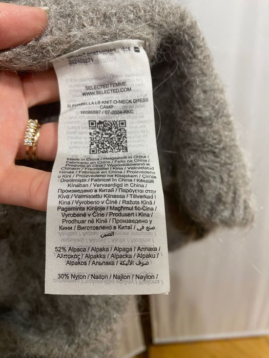 Плетена рокля от вълна алпака Selected Femme