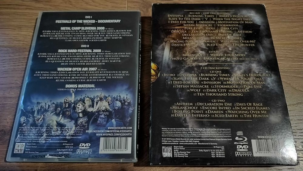 Iced Earth colectie DVD Blu-ray CD