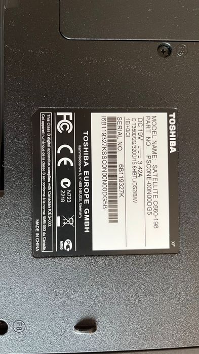 Laptop TOSHIBA Satellite C660- 198