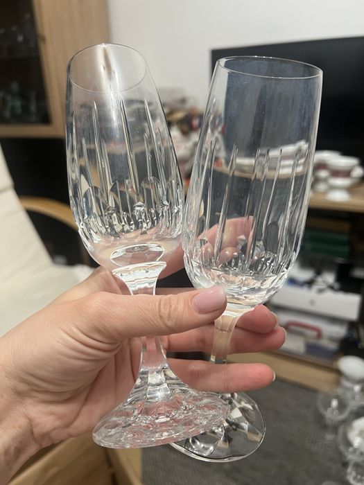 2 pahare cristal sampanie