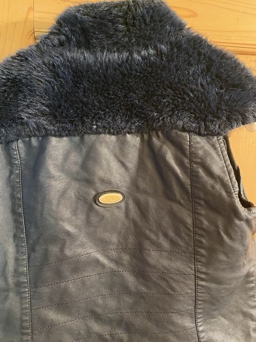 Дамски син кожен елек Licy