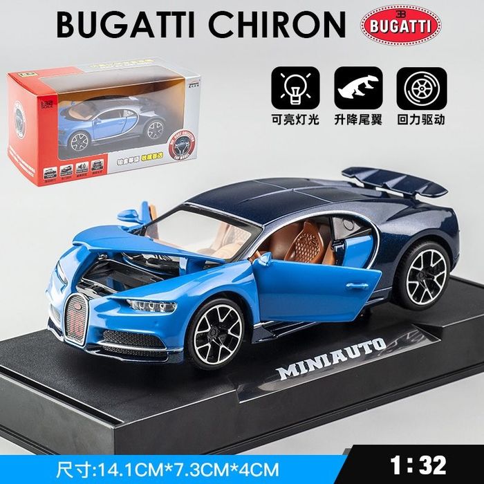 Bugatti Chiron 1.32! Металлическая модель со светом и звуом