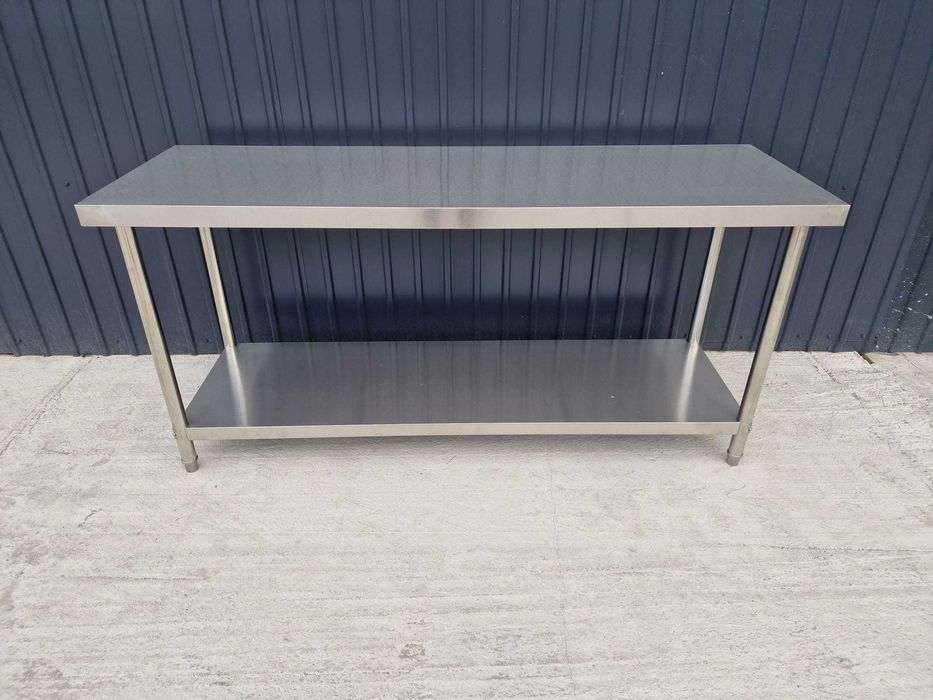 Masa inox centrala demontabila cu polita inferioara 1800x600x850 mm