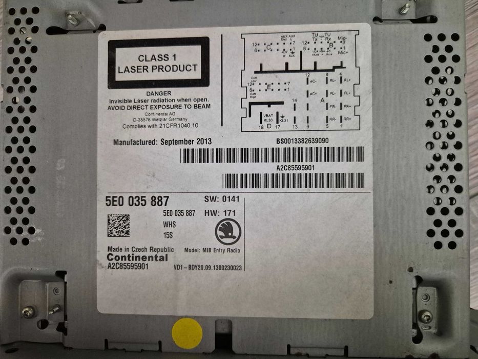 Radio CD/MP3 Skoda Octavia 3