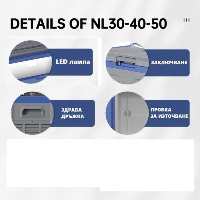 Портативен компресорен хладилник NL30 – Alpicool / 30Л – 12V/24V/220V