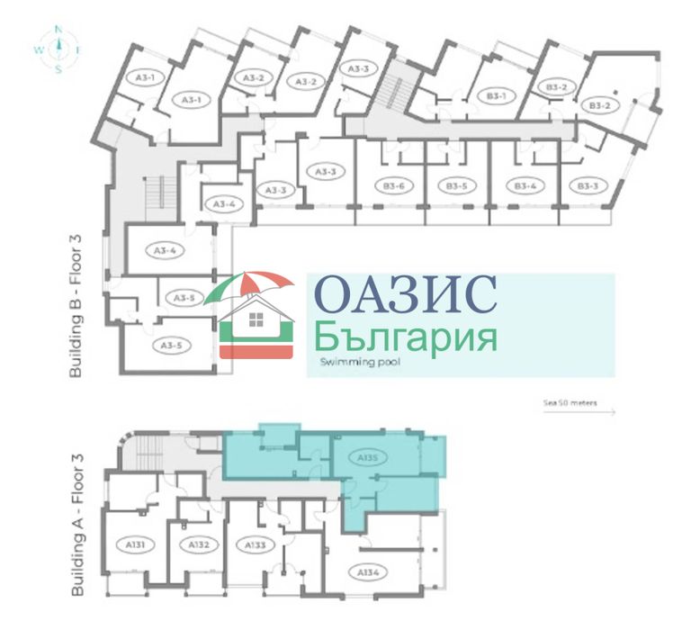 Апартамент с 2 спални в комплекс Open Sea Residence, 95.50 кв.м., между Обзор и Бяла, България, 186 225 евро