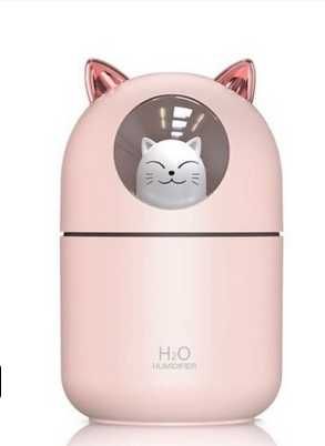 Детска LED лампа и овлажнител за въздух „Коте“ – H2O Humidifier, 300мл