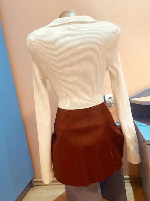 Set fusta piele si bluza