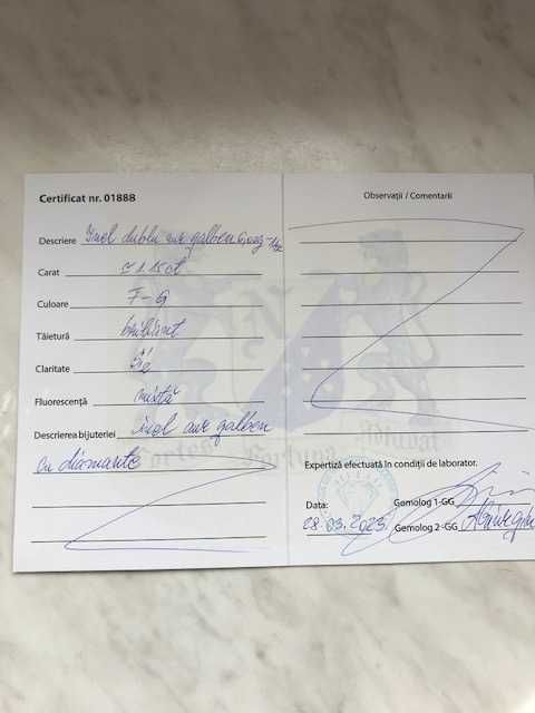Inel dublu cu diamante