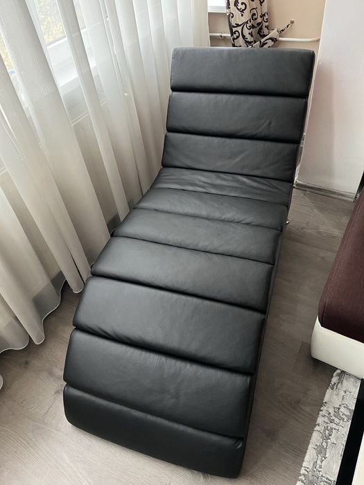 Fotoliu negru, piele ecologica