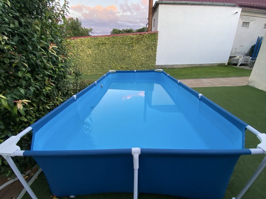 Piscina Bestway cu cadru metalic, supraterana, dreptunghiulara, 400 x 211 x 81 cm