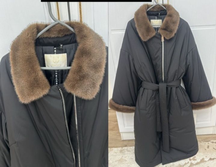 Пуховик. Воротник нат норка.