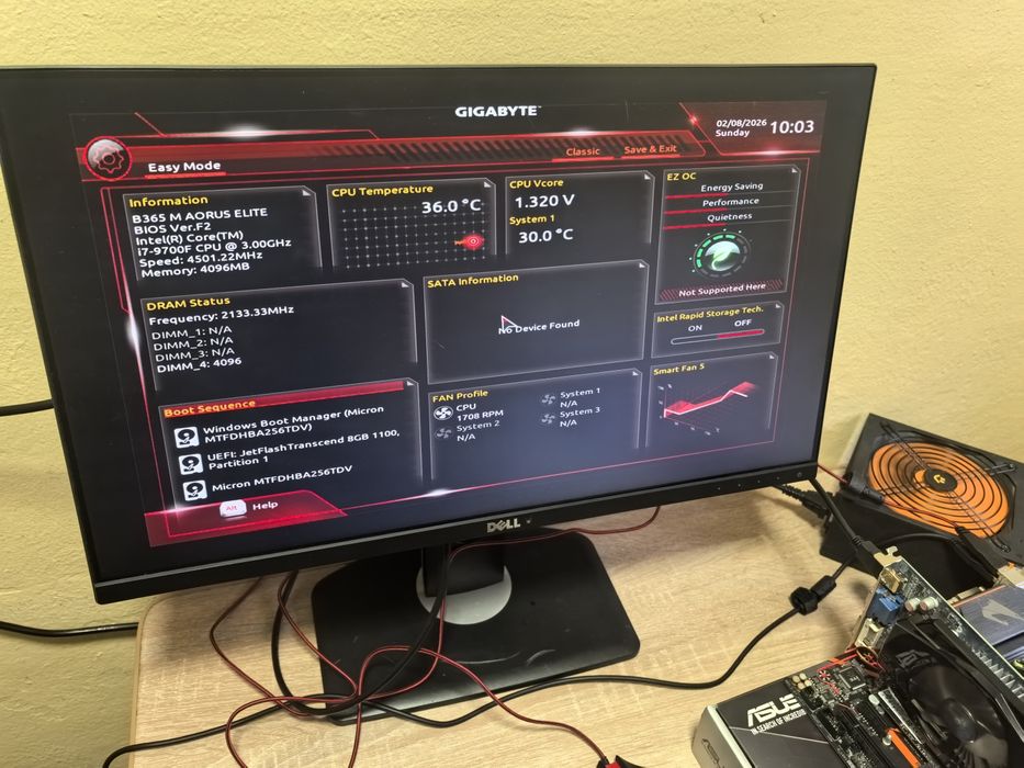 Kit i7 9700F placa baza 4g ram ssd m2 256 cular stok