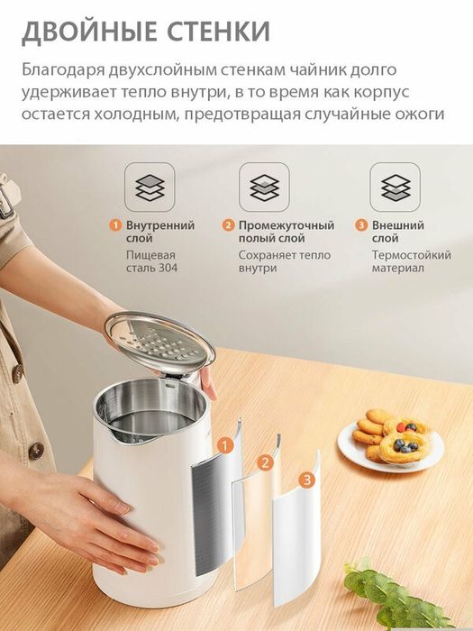 Электрический чайник Comfee CF-KT7074, 1800 Вт, 1.5 Л,