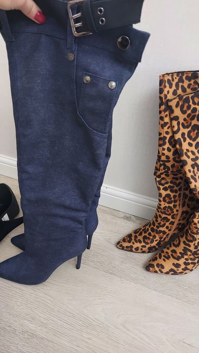 Новые леопардовые  сапоги зима демисезон