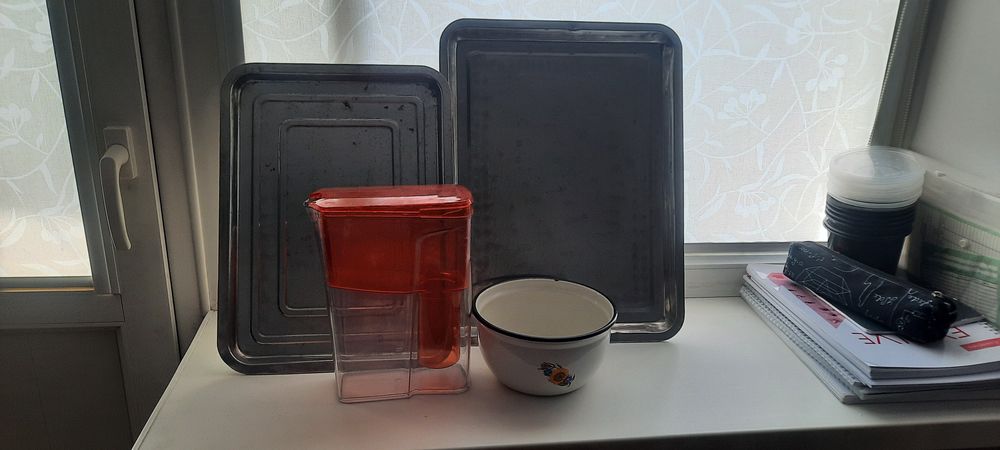 Чашка эмалированная металлическая разнос кувшин для фильтрации воды