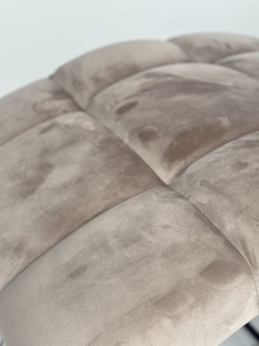 Pat cosmetic tapitat cu catifea culoare taupe