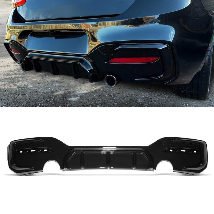 Difuzor Bara Spate M Prelungire Extensie BMW F20 F21 LCI Facelift (15-19), 135i Style, Negru Lucios