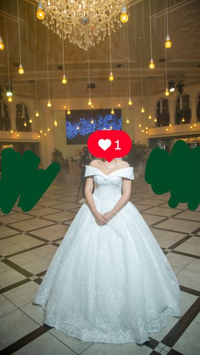 Пышное свадебное платье белое