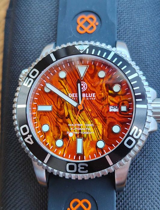 Deep Blue Diver Master 1000 automatic – Orange Abalone Shell Dial – Сапфир/NH35, бартер