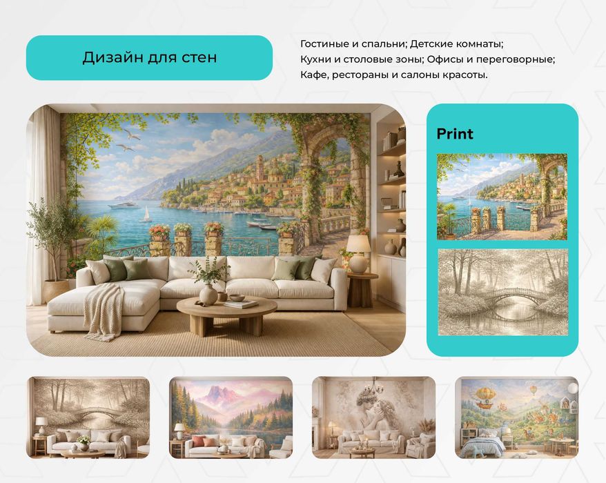 Индивидуальный дизайн оформление стен