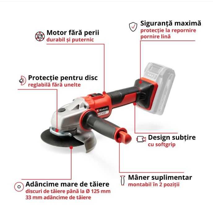 Pachet Complet! Flex Fără Fir Einhell Axxio 18V + 13 Discuri
