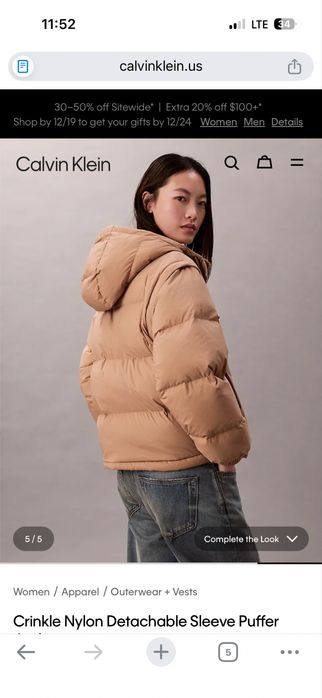 зимняя куртка calvin klein