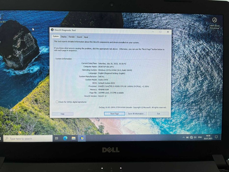 Dell Vostro 5470 – i5 / 4GB RAM / 148GB HDD / Windows 10 Pro