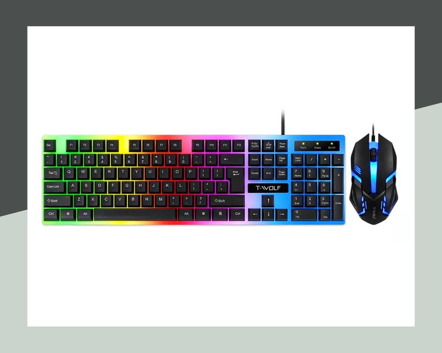 Комплект RGB клавиатура + мишка T-Wolf TF230