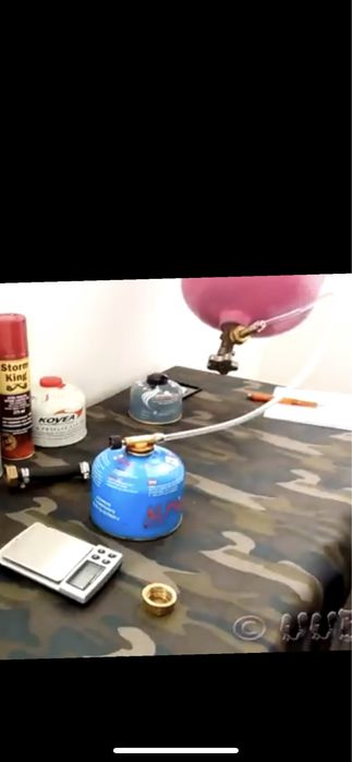 Адаптор с маркуч за пълнене на туристически газови флакони/бутилки7/16