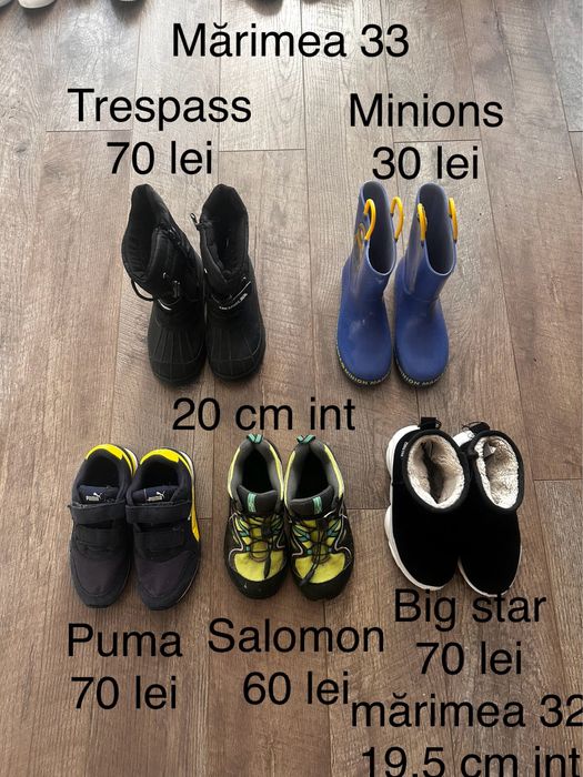 Incaltaminte copii marimi 29, 30, 31, 32, 33 Crocs, Adidas, Puma etc
