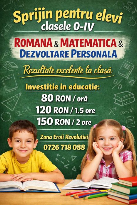 Pregătire elevi ciclul primar, clasele 0-IV