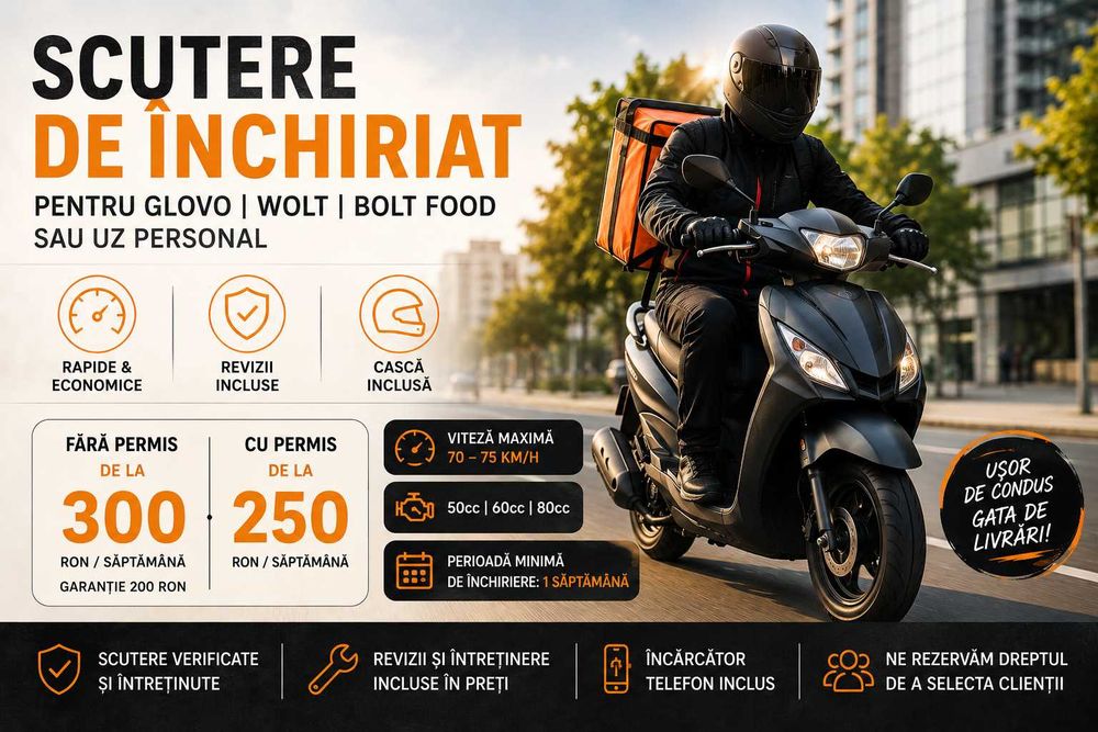 Inchiriez Scutere Brașov – Fără Griji, Gata de Drum