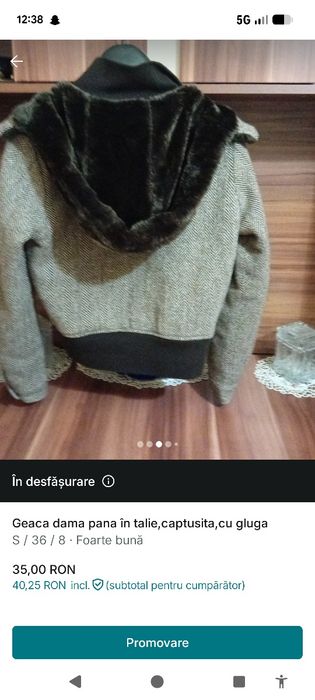 Geaca dama până în talie,groasa