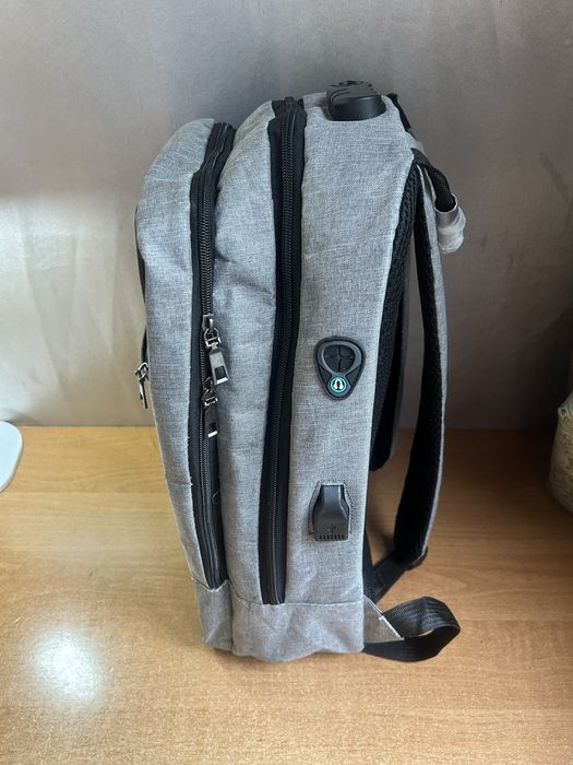 Рюкзак портфель серый черный