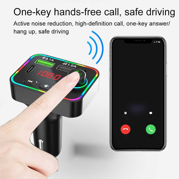 FM радио трансмитер HZ-BT-F4 Bluetooth 2x USB 12V - 24V