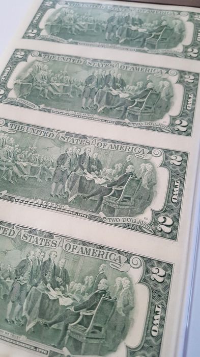 Banknote 2 dolari uncut