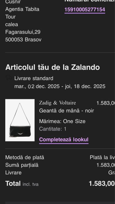 Geanta zadig & Voltaire noua , am poza cu dovada ca e autentica