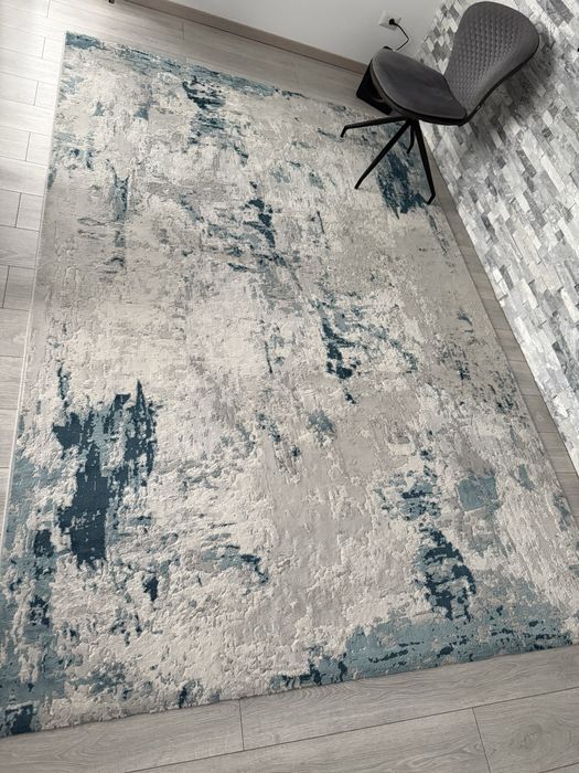 2 covoare moderne (gri cu albastru marin)