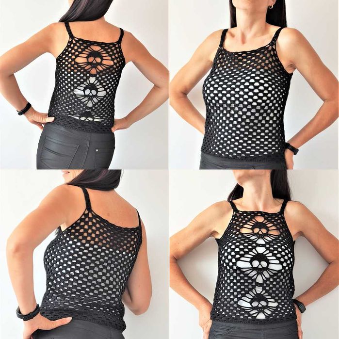 Черен Потник с Черепи в Готик Стил