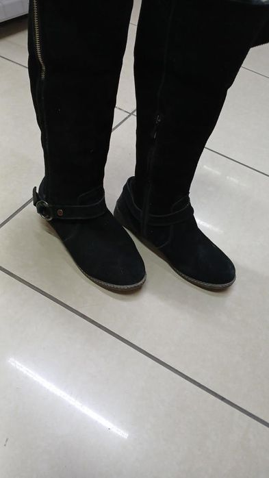 Сапоги зимние замша