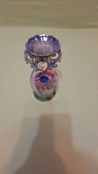 Vaza decorativa din portelan cu motive florale 20 cm