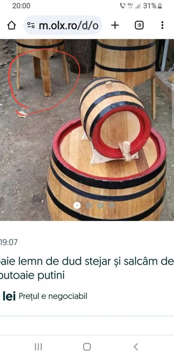 Butoaie lemn de dud stejar și salcâm derivate din butoaie